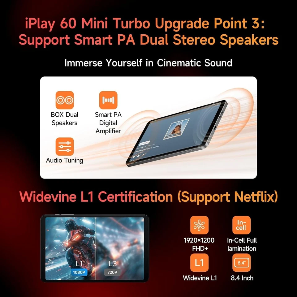 ALLDOCUBE iPlay 60 Mini Turbo Android 14 Tablet 8.4 Zoll 16GB RAM 128GB WiFi - Bild 2 von 4