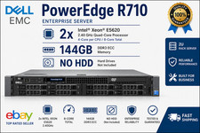    Dell PowerEdge R710 Server 2x Xeon E5620 2.4 144GB 8-Core NO HDD w 8x Caddies