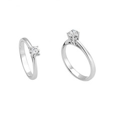 Giorgio Visconti Anello solitario con diamante naturale oro bianco 18kt AB10157E