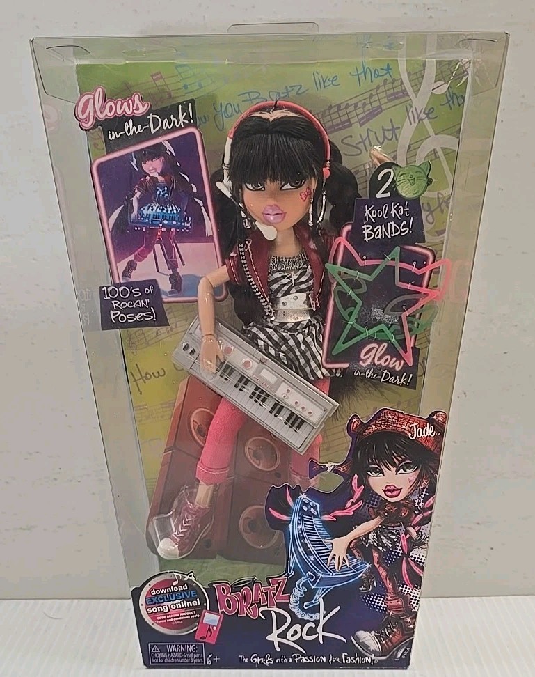 Bratz ROCK JADE Doll Glow In Dark MGA Kool Kat Rocker 2011 Y