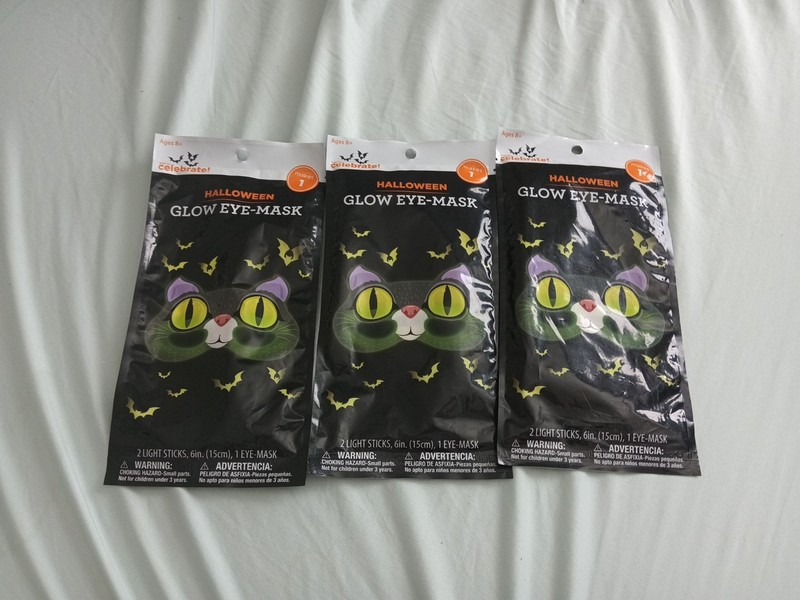 Halloween Celebrate Brand Kids Glow Stick Cat Mask 3 Pack