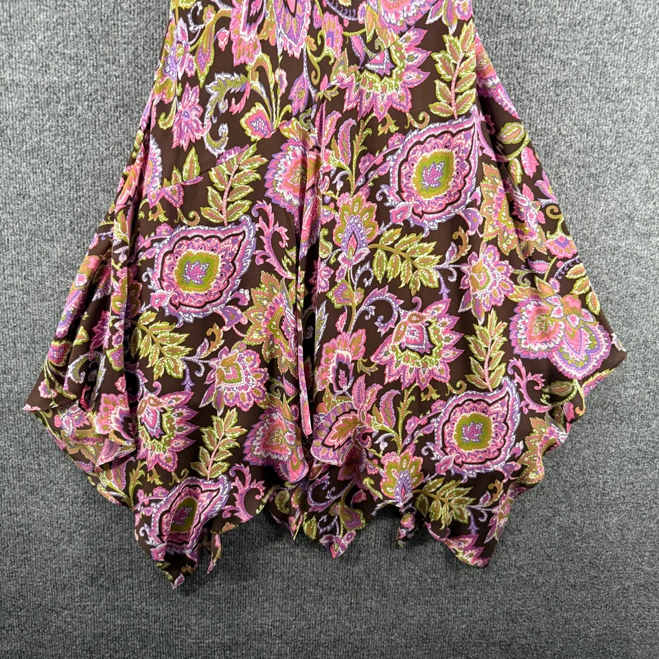 Jones New York Dress Womens 8 Silk Babydoll Floral Y2K 90s Fairycore Whimsical - Image 3 of 4