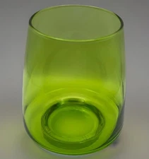 Vintage Mid Century Hand Blown Mint Green💚Stemless Wine Glasses Lime Classic