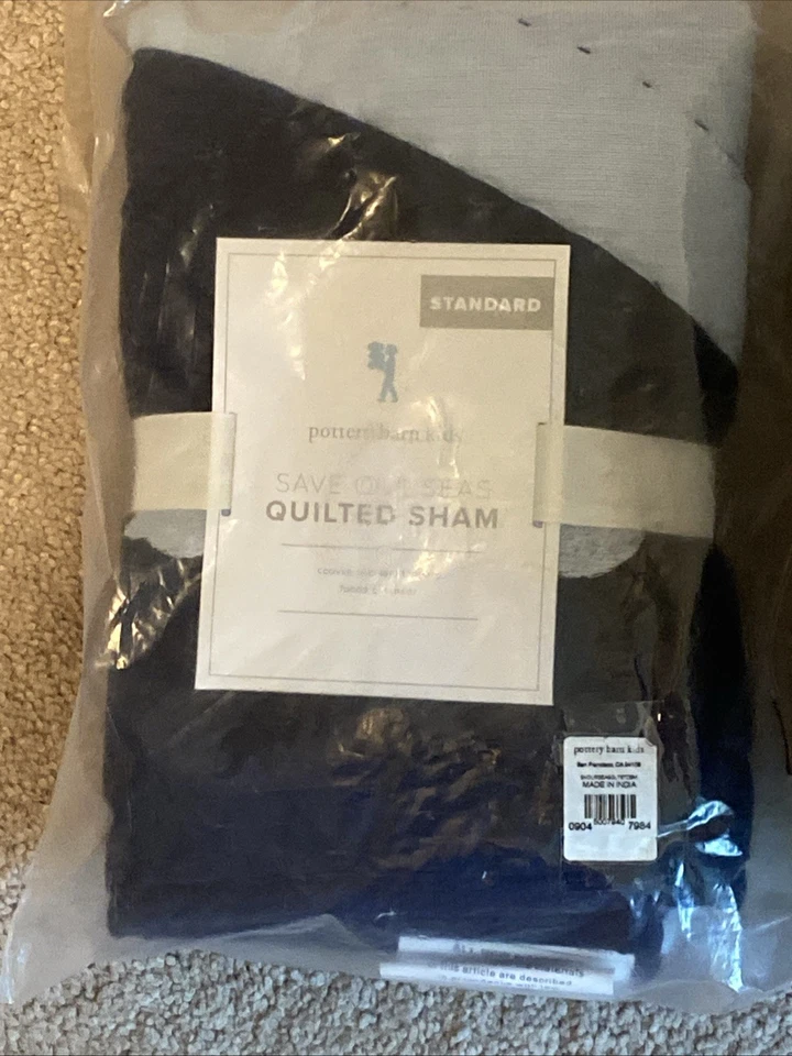 Pottery Barn Kids SAVE OUR SEAS Full/Queen Quilt & 1 Std Sham, NWT - Image 3 of 4