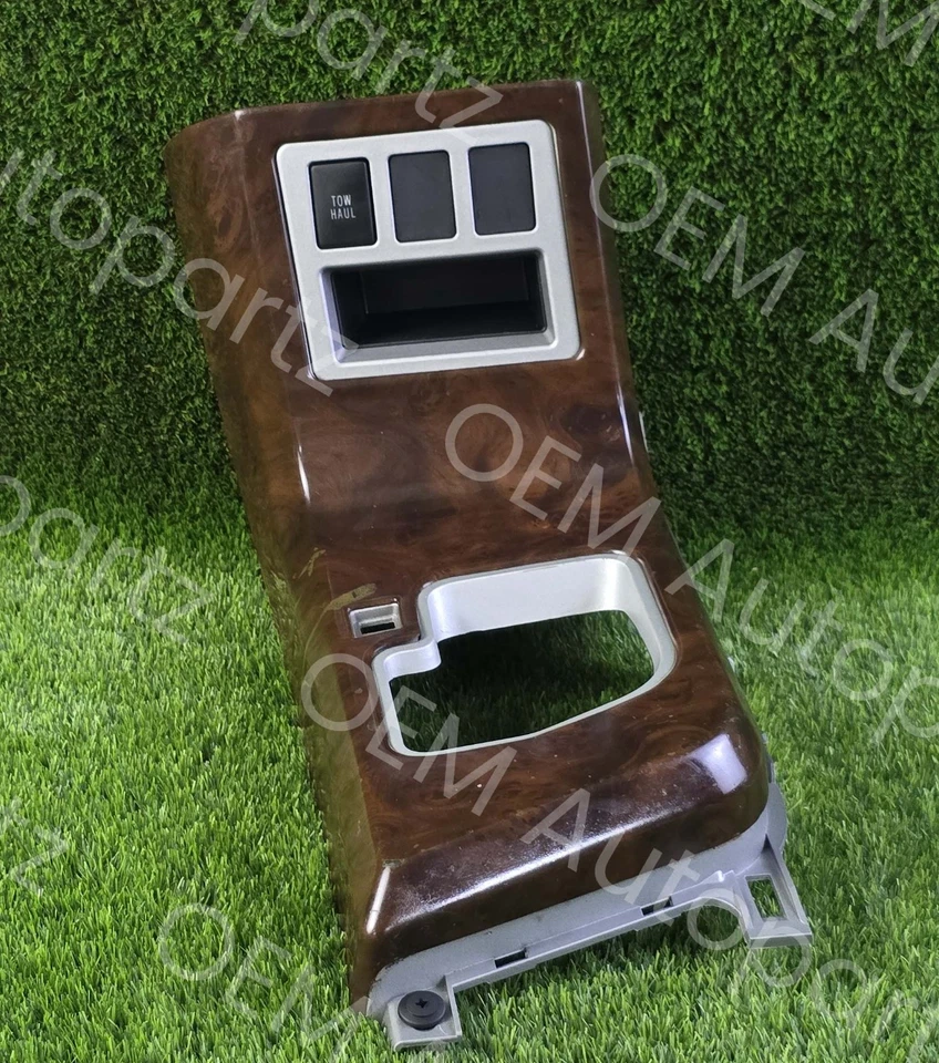 Bisel de palanca de cambios de consola central Toyota Tundra 2007-2013 OEM usado color madera Foto 2 de 4