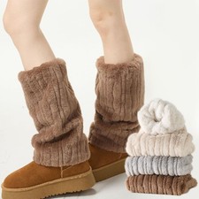 Plush Leg Warmers Thickened Faux Fur Boots Cover Leggings Socks Winter Women