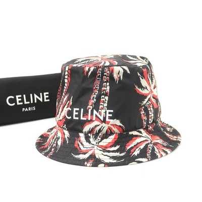 Mint CELINE hat Size S Aloha Palm Tree Nylon Bucket Hat Made in France Brand...