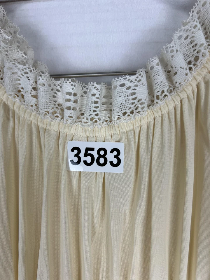 Vestido Boho Campesino Pradera Mujer Pequeño Marfil Encaje Ribete Manga Larga Maxi En Niveles Foto 4 de 4