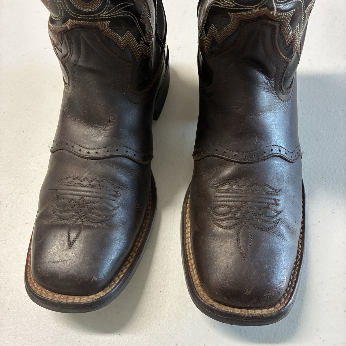 Refurbished DOUBLE H Men\'s Work Western Boots Brown leather cowboy size 9 Stitch Refurbished DOUBLE H Men main image 3