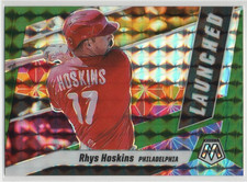 Rhys Hoskins 2021 Panini Mosaic Launched Mosaic Green #5  Philadelphia Phillies