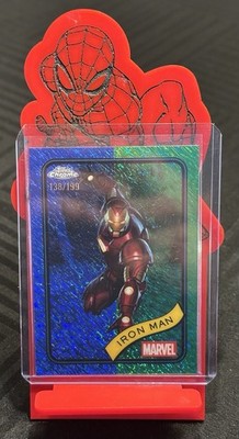 2025 Topps Chrome Marvel Iron Man #1 Blue Green Shimmer /199