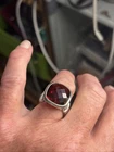 Vintage Checkerboard Honey Amber Citrine 925 Sterling Silver Ring Size 6.75