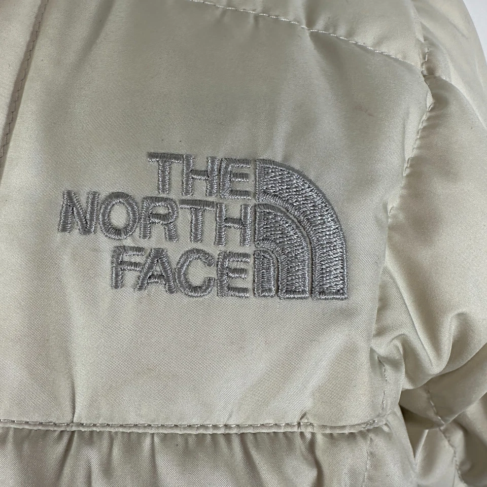 The North Face 600 Down Hooded Cream Downtown Parka Puffer Jacket Women's Sz M - Image 4 of 4