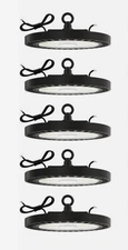 Sunco 5 Pack UFO LED High Bay Light for Warehouse, 5000K Daylight, Dimmable