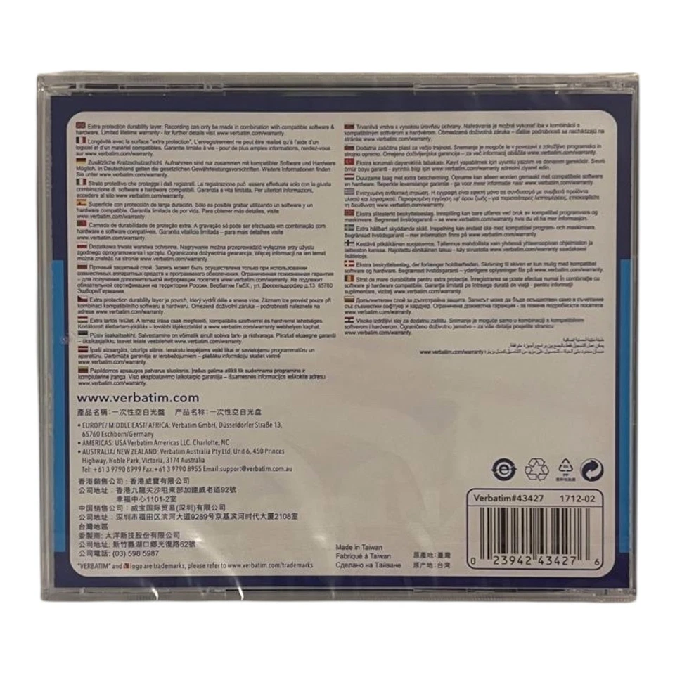 Verbatim CD- R 800 MB CD-R Rohling 1 Stück NEU & OVP - Bild 2 von 2