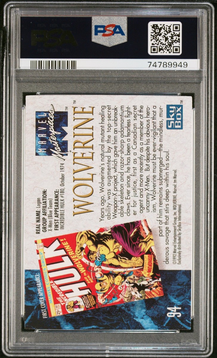 1992 MARVEL MASTERPIECES #94 WOLVERINE PSA 9 | eBay