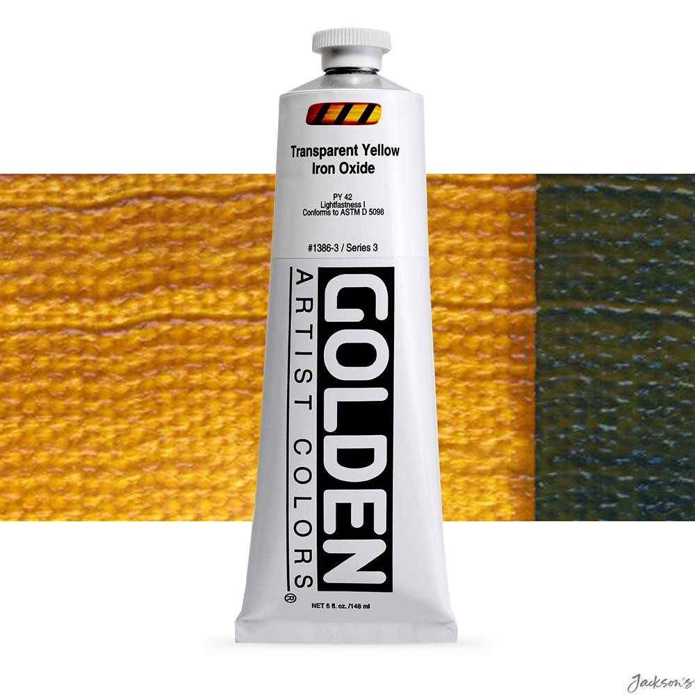 Golden Heavy Body Acrylic Paint Tube 148ml Transparent Yellow Iron Oxide