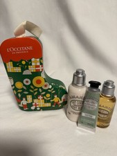 L  Occitane Gift Set Stocking Tin With Amande Body Milk, Shower Oil, Hand Care