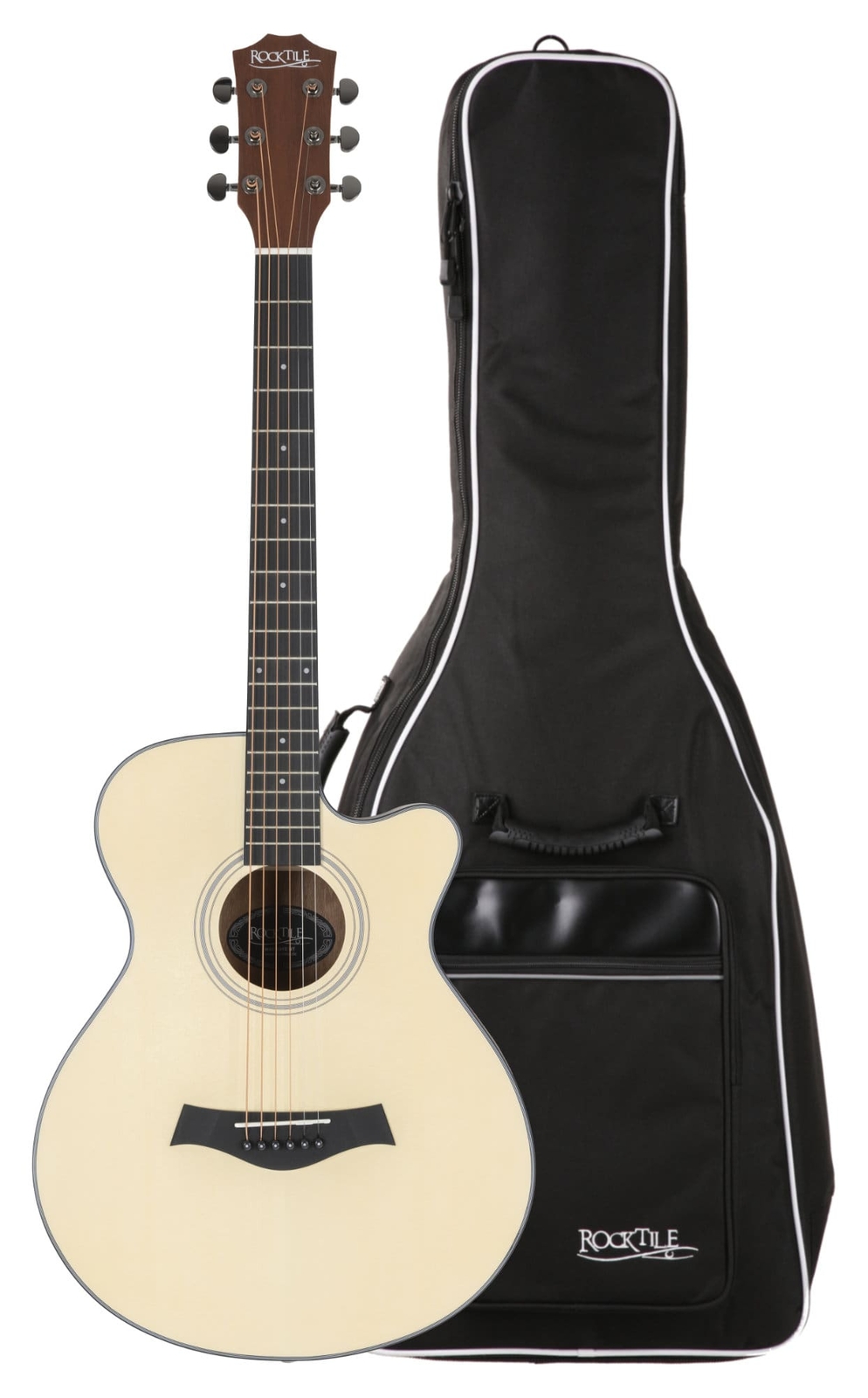 Chitarra Acustica Folk Concert con Cutaway di Sapele Natural Set Gigbag Custodia