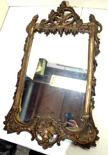 Syroco Wood Mirror Rococo Baroque Highly Ornate Wall Mirror Vintage
