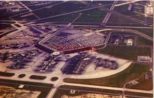 AERIAL VIEW SHOWS THE 7,000 ACRE O'HARE FIELD IN ULTRA-MODERN SETTING, CHICAGO