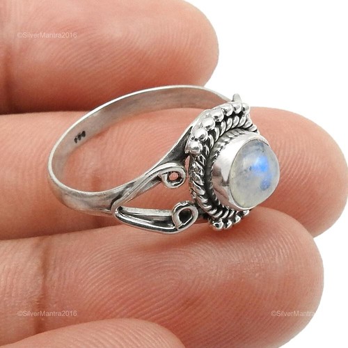 Bague perre de lune en argent Bague perre blanche réglable-ajustable
