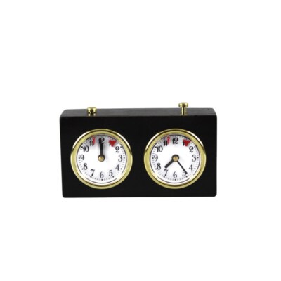 Gebeizte braune Turnier Analog Holz Schachuhr