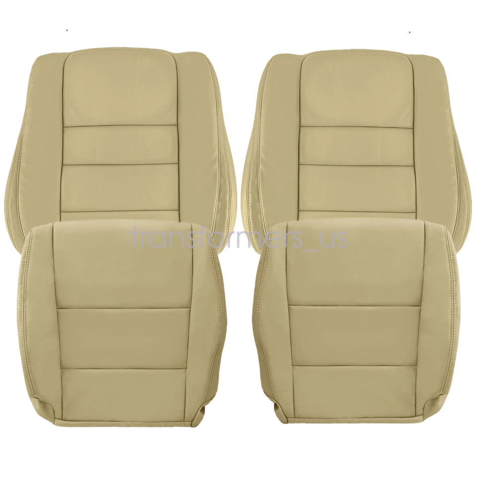 For 2008-2012 Honda Accord Driver & Passenger Bottom Top Leather Seat Cover Tan - Image 2 of 4