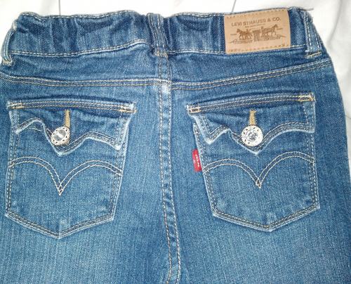 Levi's 517 Stretch Flare Fit Jeans youth girls Size 7 Reg Blue Stretch Denim - Picture 7 of 8