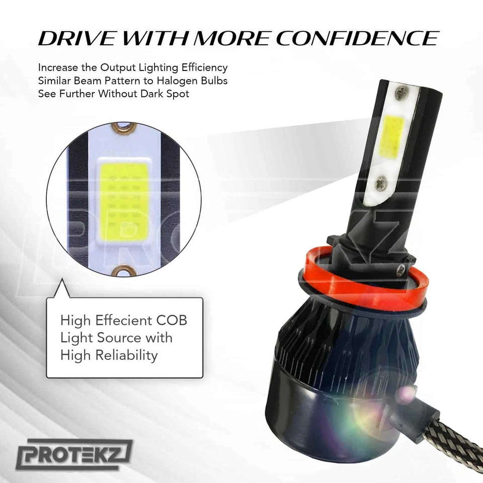 9003 H4 HB2 LED 车头灯套件 6000K 适用于 2005 - 2013 现代 TUCSON 高低灯泡 — 第 2/4 张图片