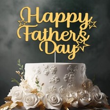Acrylic Cake Topper Best Super Dad Papa Father's Day Happy Birthday Muticolour