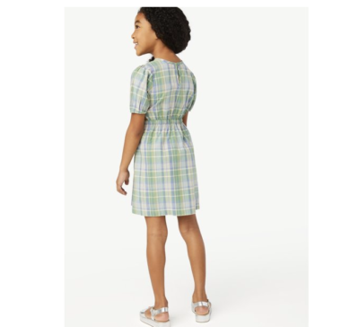 Free Assembly Girls Cut Out Madras Green Dress Size S | eBay