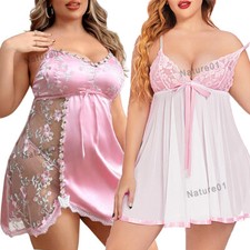 Sexy lencería babydoll de encaje ropa para dormir ropa interior ropa para dormir vestido talla grande para mujeres