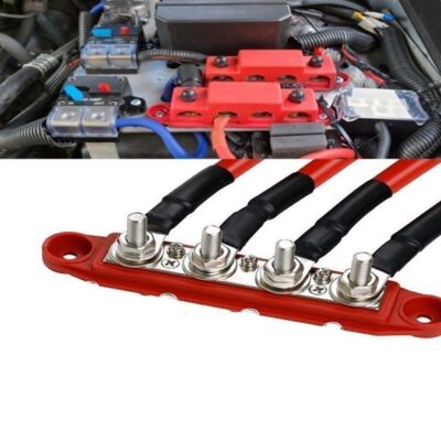DAIERTEK Battery Bus Bar 12V Marine 7 x 1/4 (M6) Power Distribution Block with Cover 12V - 48V Positive & Negative Busbar Terminal Block for Automotive Car Boat DAIERTEK Battery Bus Bar 12V Marine 7 x 1/4 (M6) Power Distribution Block with Cover 12V - 48V Positive & Negative Busbar Terminal Block for Automotive Car Boat