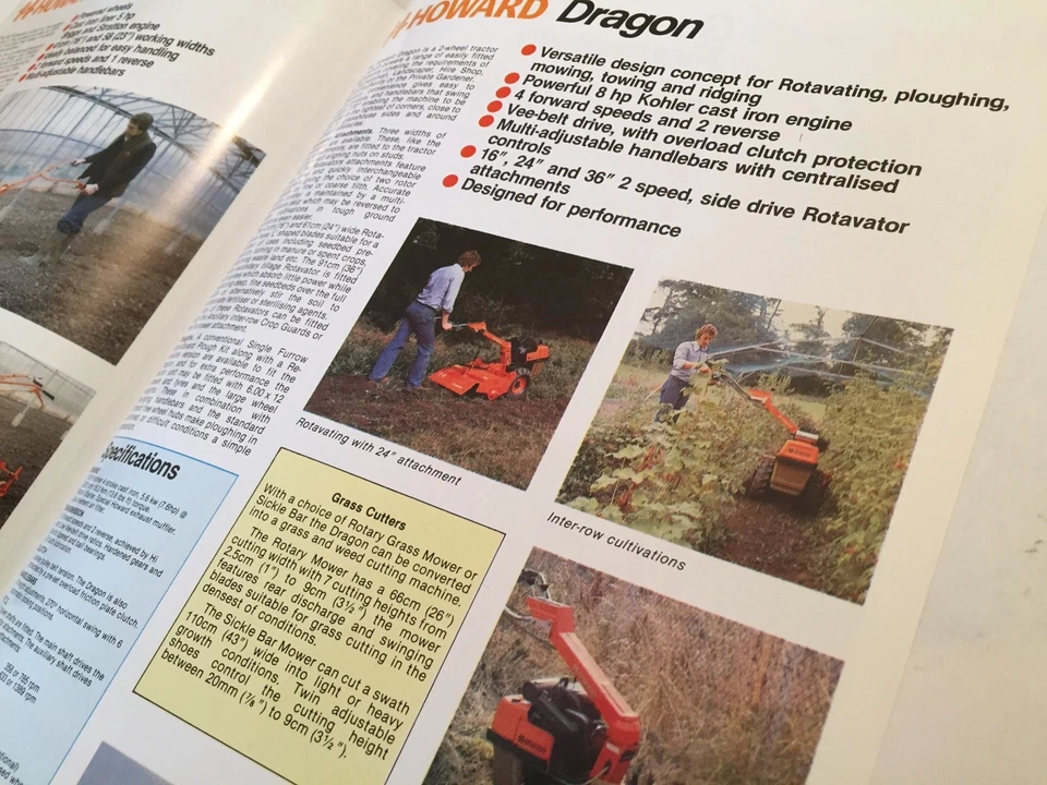 HOWARD Rotavators 352 Dragon & Gem Original 1980s Well Illustrated Sale Brochure - Image 2 of 2