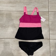 NEW WITH TAGS NIKE TWO PIECE TANKINI COLORBLOCK SWIMWEAR SET SZ MEDIUM - 0059