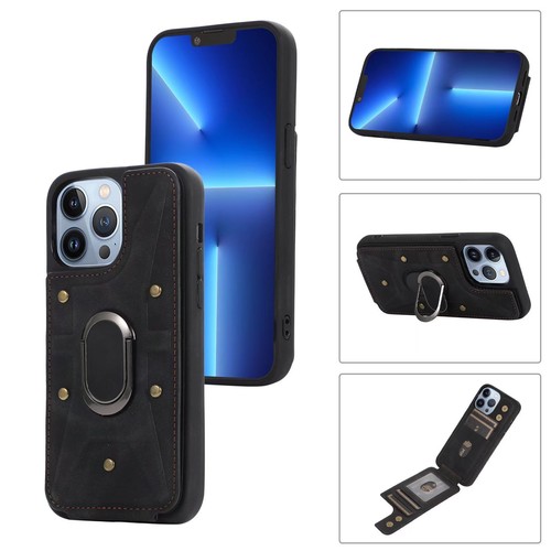 Retro Wallet PU Leather Rubber Case Magnetic Card Holder Stand Back Phone Cover - Picture 8 of 12