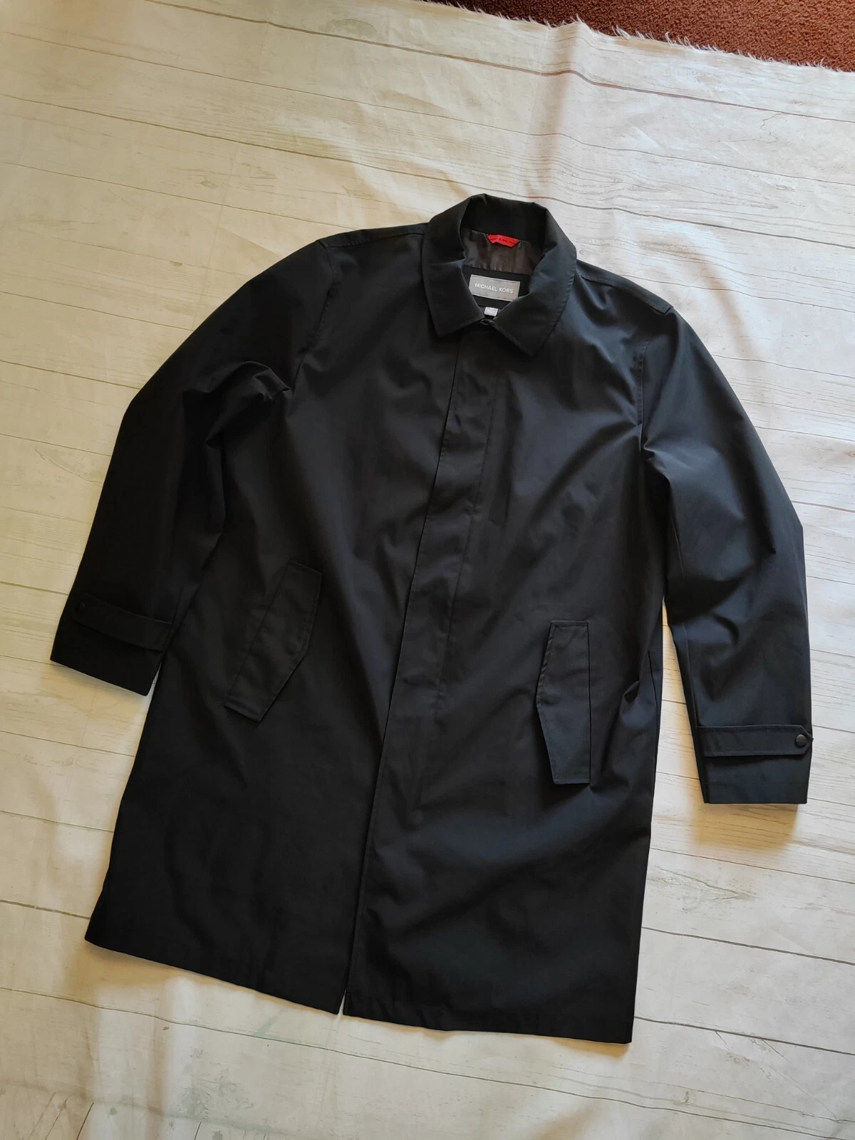 Michael Kors Mac trench da viaggio full zip bottoni a pressione uomo medio grande