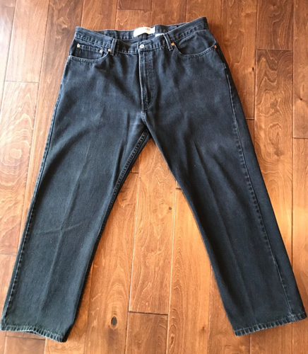 LEVI 505 Men’s JEANS 40 X 30 Black Denim Regular Fit Straight Leg-Worn Only 3X