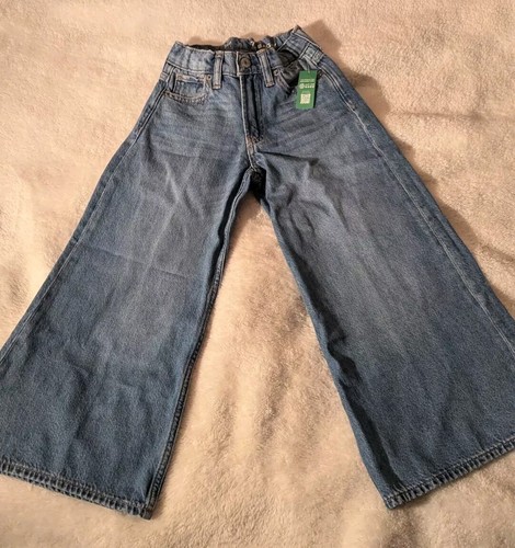 Gap Kids Mid Rise Wide Leg Baggy Jeans Medium Dark Wash Size 7 Slim NWT 2 Pairs - Picture 14 of 15