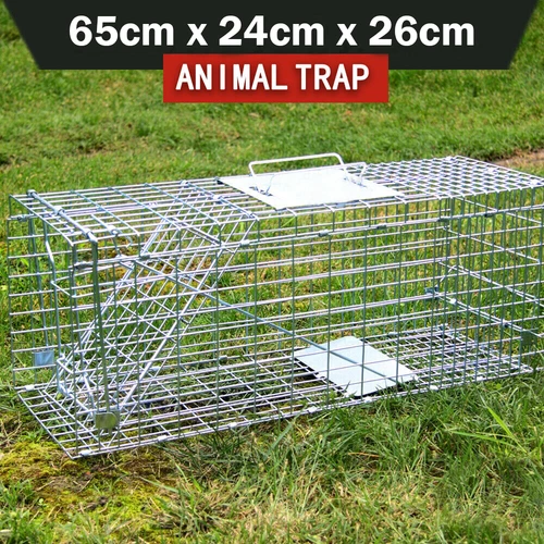 Animal Trap Cage Folding Humane Live Safe Catch Possum Fox Rat Rabbit Bird - Picture 1 of 10
