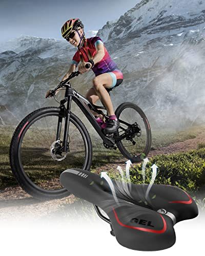 Gel Bike Seat Bicycle Saddle for Men & Women, Waterproof Bicycle Small red - Picture 5 of 8