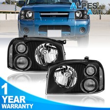 Pair Black Housing Headlights Headlamps For 2001-2004 Nissan Frontier Halogen