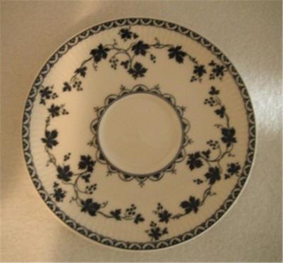 ROYAL DOULTON YORKTOWN TC1013 SAUCER ENGLAND RIBBED WHITE BLUE