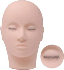 Cabeza de maniquí de pestañas con 3 capas, entrenamiento práctico