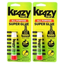 KrAZY Glue ORIGINAL, All Purpose INSTANT Crazy Glue, 2 Pack