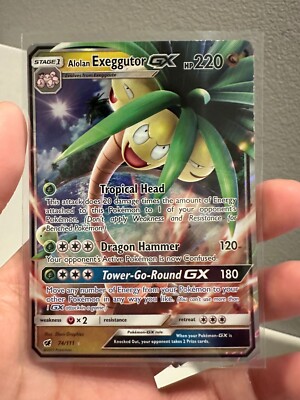 1x Pokemon Alolan Exeggutor GX 74/111 Crimson Invasion Sun & Moo