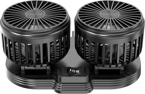 Car Fan, 360° Rotation Dual Head USB Fan Portable Portable Vehicle Cooling Fan - Picture 9 of 12