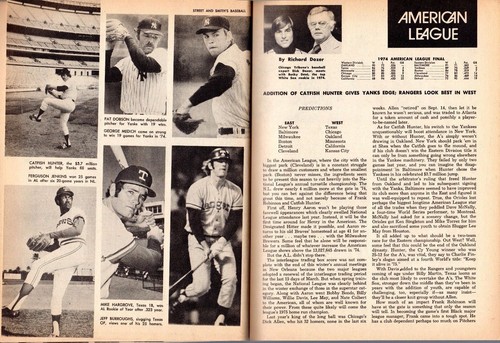 1975 Street & Smith's Baseball magazine Catfish Hunter New York Yankees GOOD - Picture 5 of 8