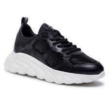 John Richmond Embellished Leather Sneakers 3051 B Calf Black - Women's Size 39